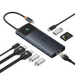 Hub 10w1 Baseus Metal Gleam Series Usb-c do Usb-c Pd / Usb-c / 3x Usb-