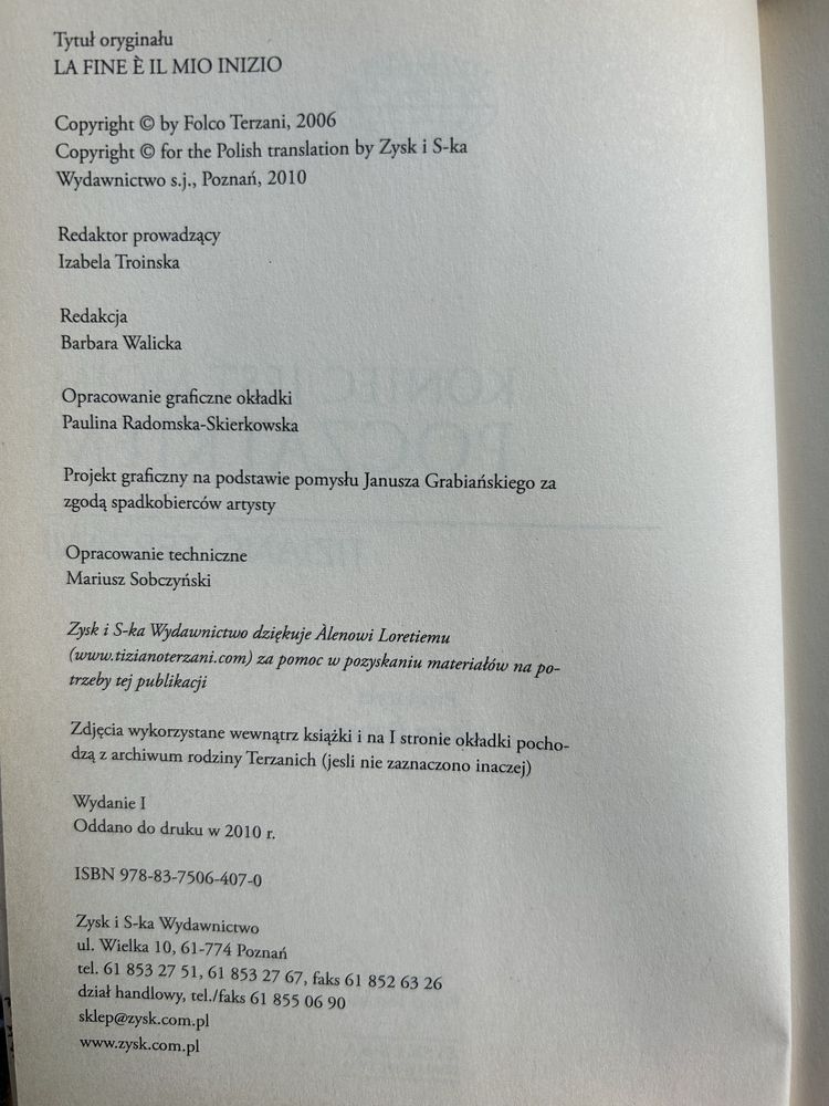 Koniec jest moim poczatkiem. Tiziano Terzani