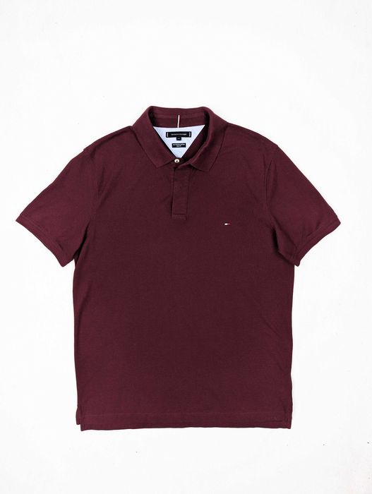Tommy Hilfiger bordowa koszulka polo XXL slim fit
