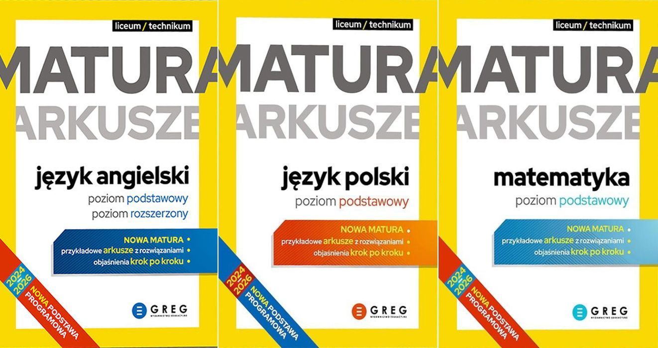 Matura Angielski + Polski + Matematyka Poziom Podstawowy Arkusze Greg