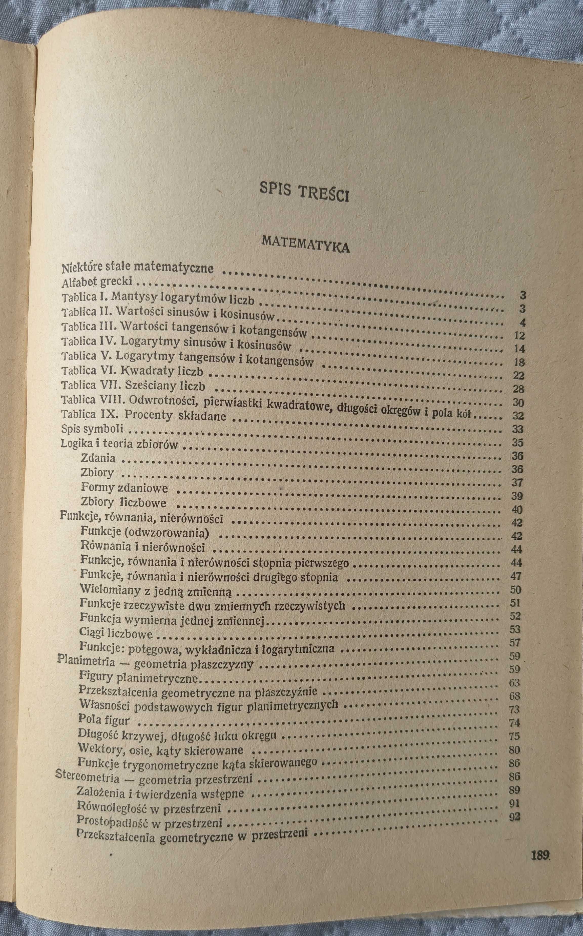 Tablice matematyczne chemiczne fizyczne i astronomiczne