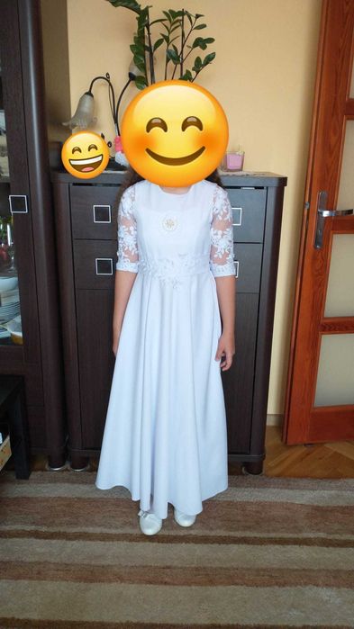 sukienka komunijna 146 z dodatkami