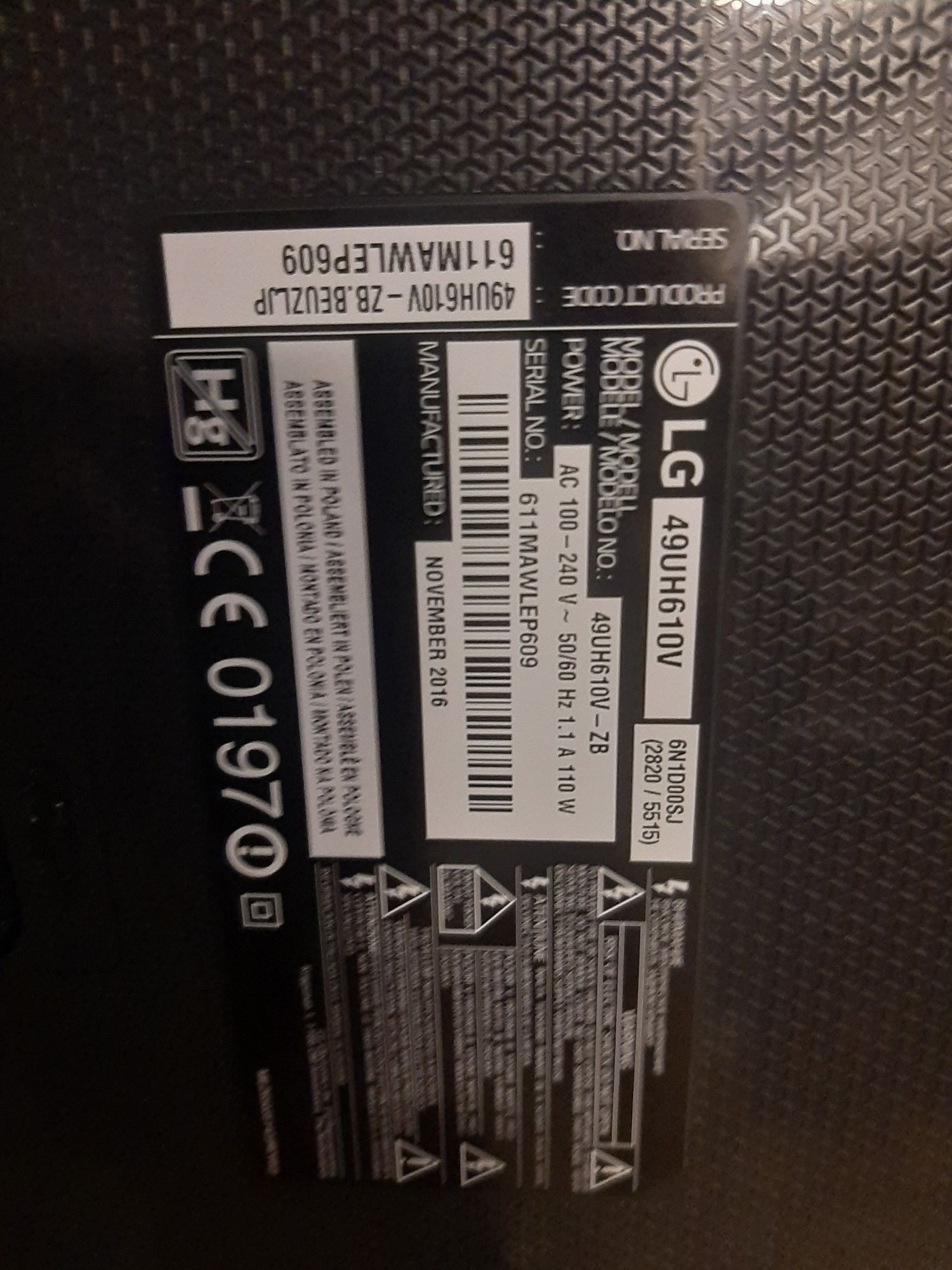 Lg49uh610v peças