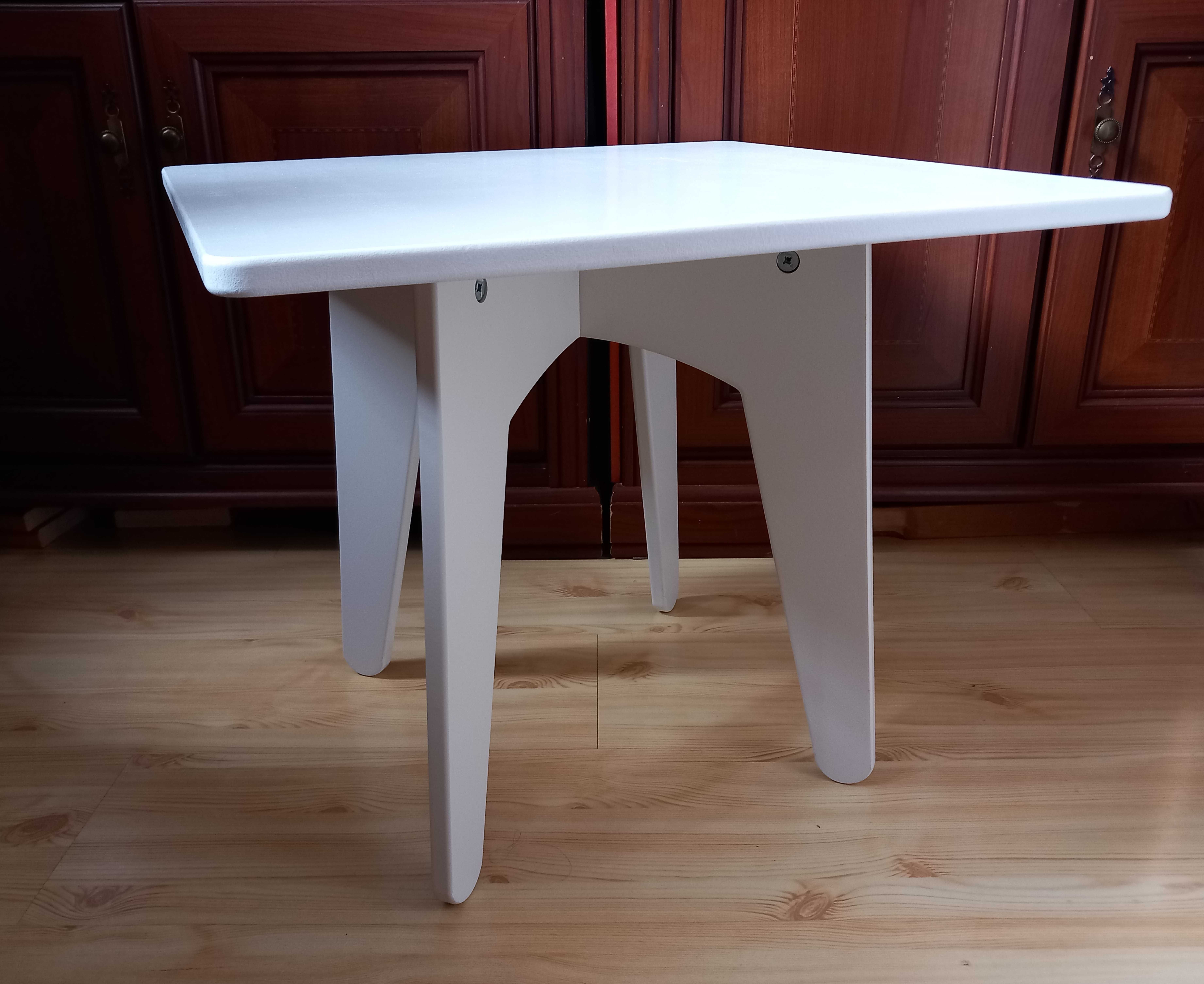 Stolik kawowy podręczny biały Stół dla dziecka55x55 wys.46