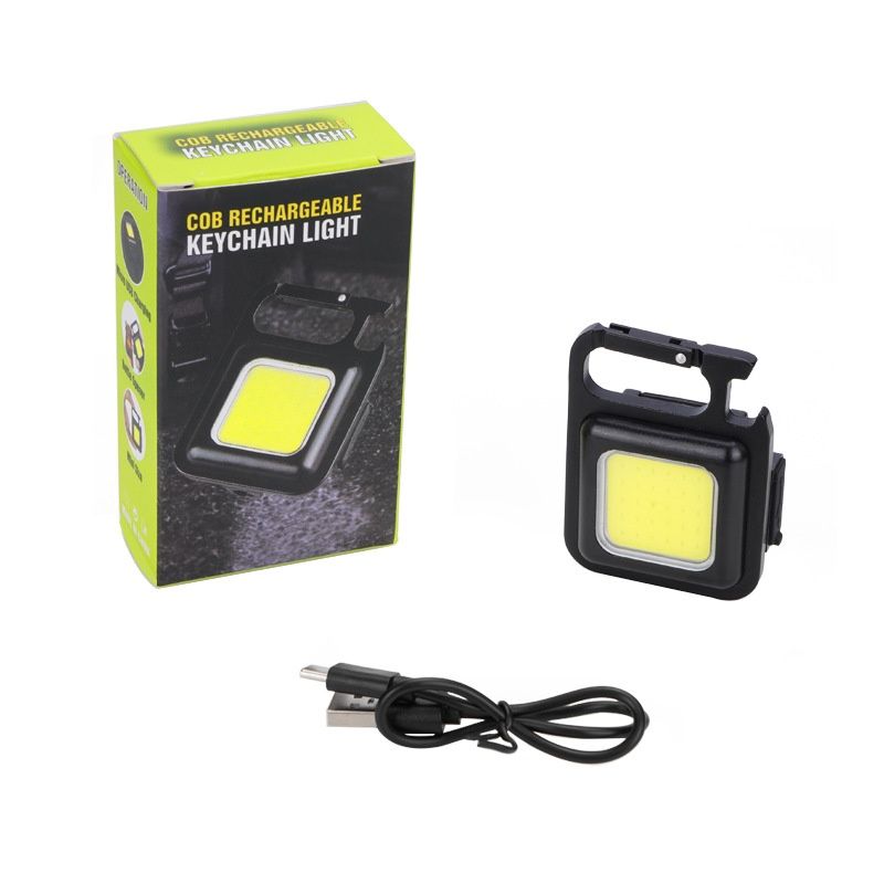Яркий LED аккумуляторный светодиодный фонарь брелок COB зарядка от USB
