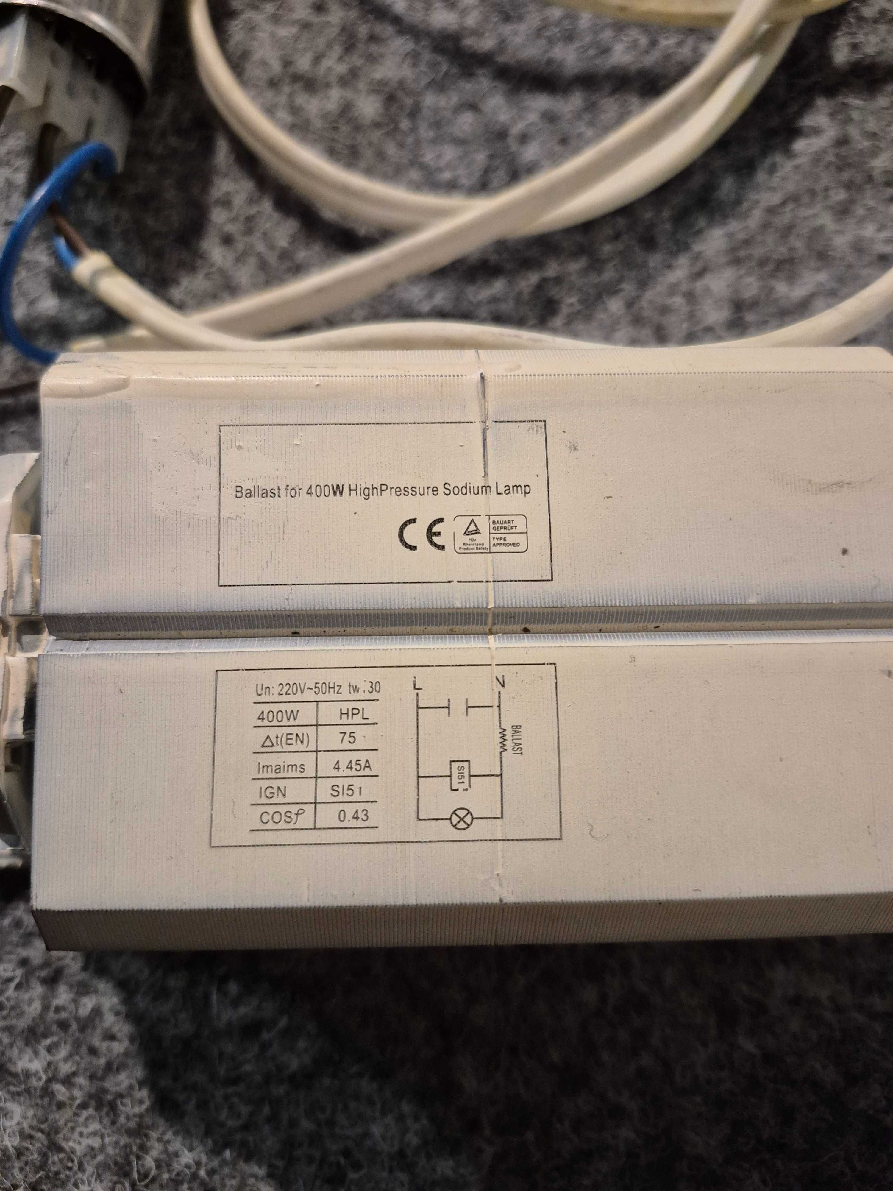 Лампа тепличная для растений 400W с блоком питания