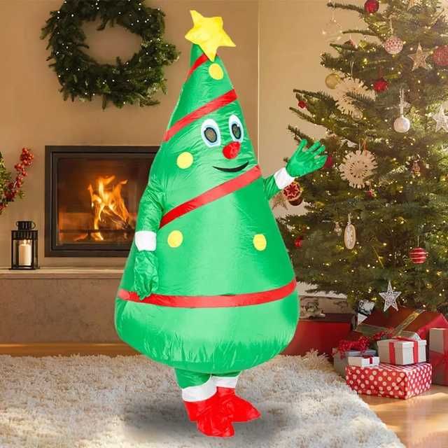 Strój kostium nadmuchiwany CHOINKA dmuchany z pompką Świeta Mikołajki