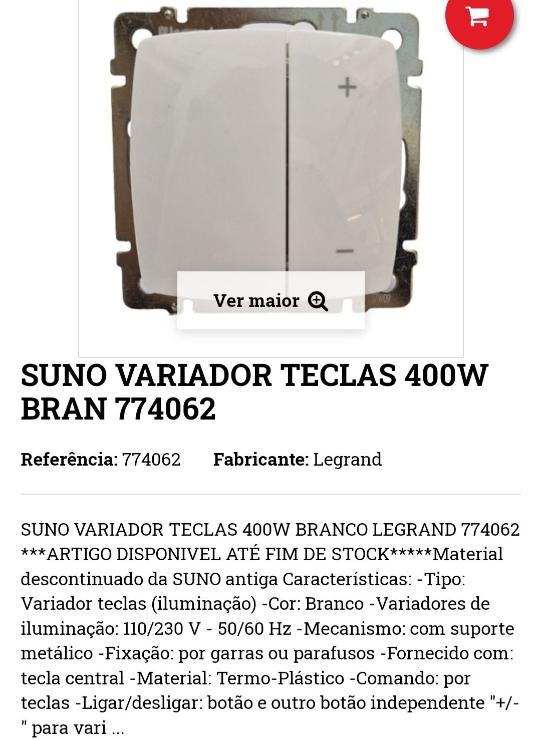 Variador de luz  "Suno" Legrand