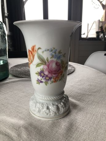 Badz stary wazon rosenthall kwiaty rzezbienia zloto