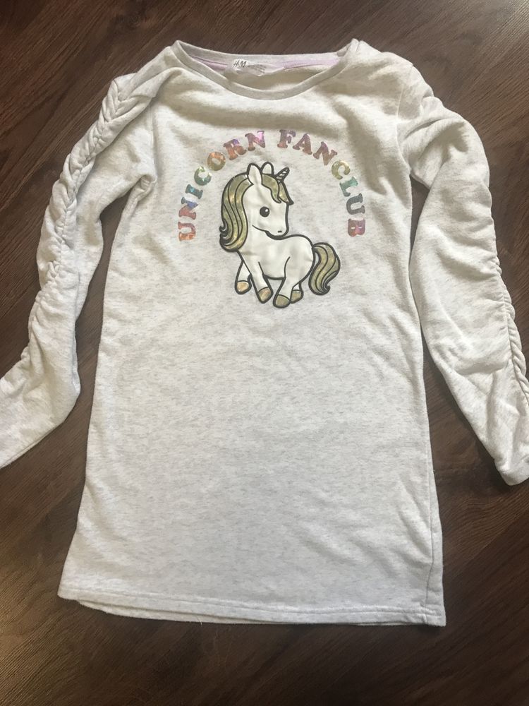 Sukienka, tunika dresowa Unicorn H&M 6-8 lat, 122/128