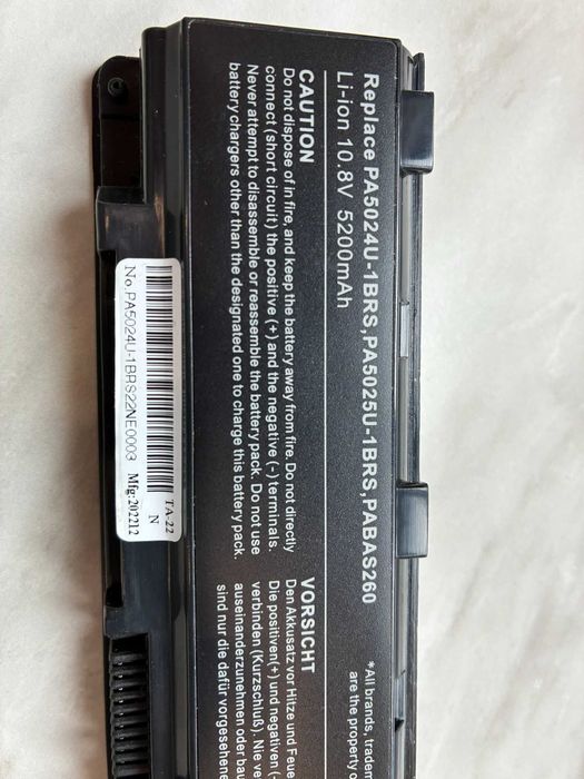 Bateria PA5024U-1BRS do laptopów TOSHIBA 5200mAh