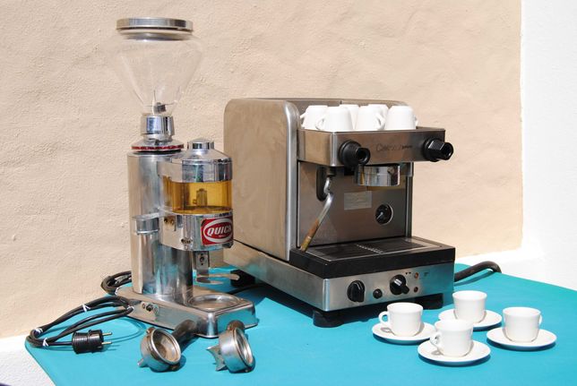 Máquina antiga de café La Cimbali Junior + moinho Omre Quick + Filtro