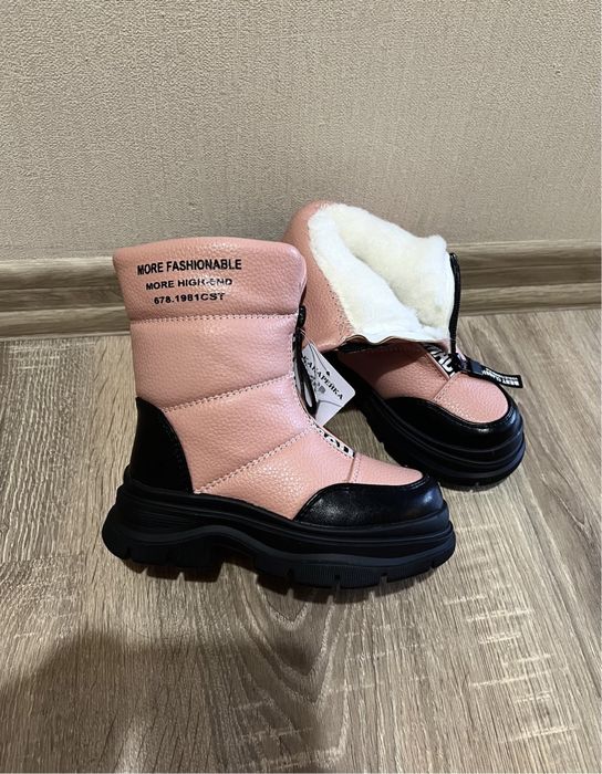 Зимові черевики чоботи зимове взуття на дівчинку рожеві 26 27 28 29 30