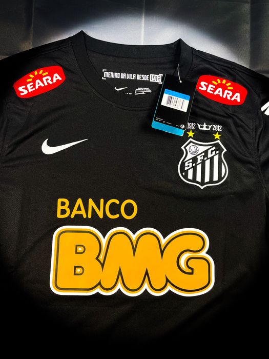 (M) Retro Czarna T-shirt #11 Neymar JR Santos Koszulka Sezonu 2011-12