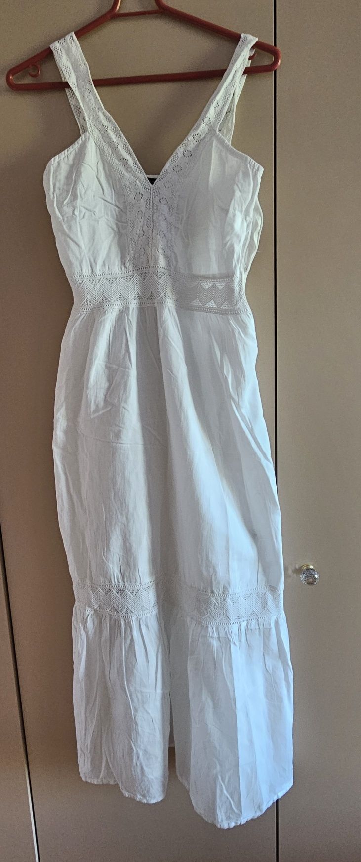 Sukienka Lindex 36 biała boho koronka