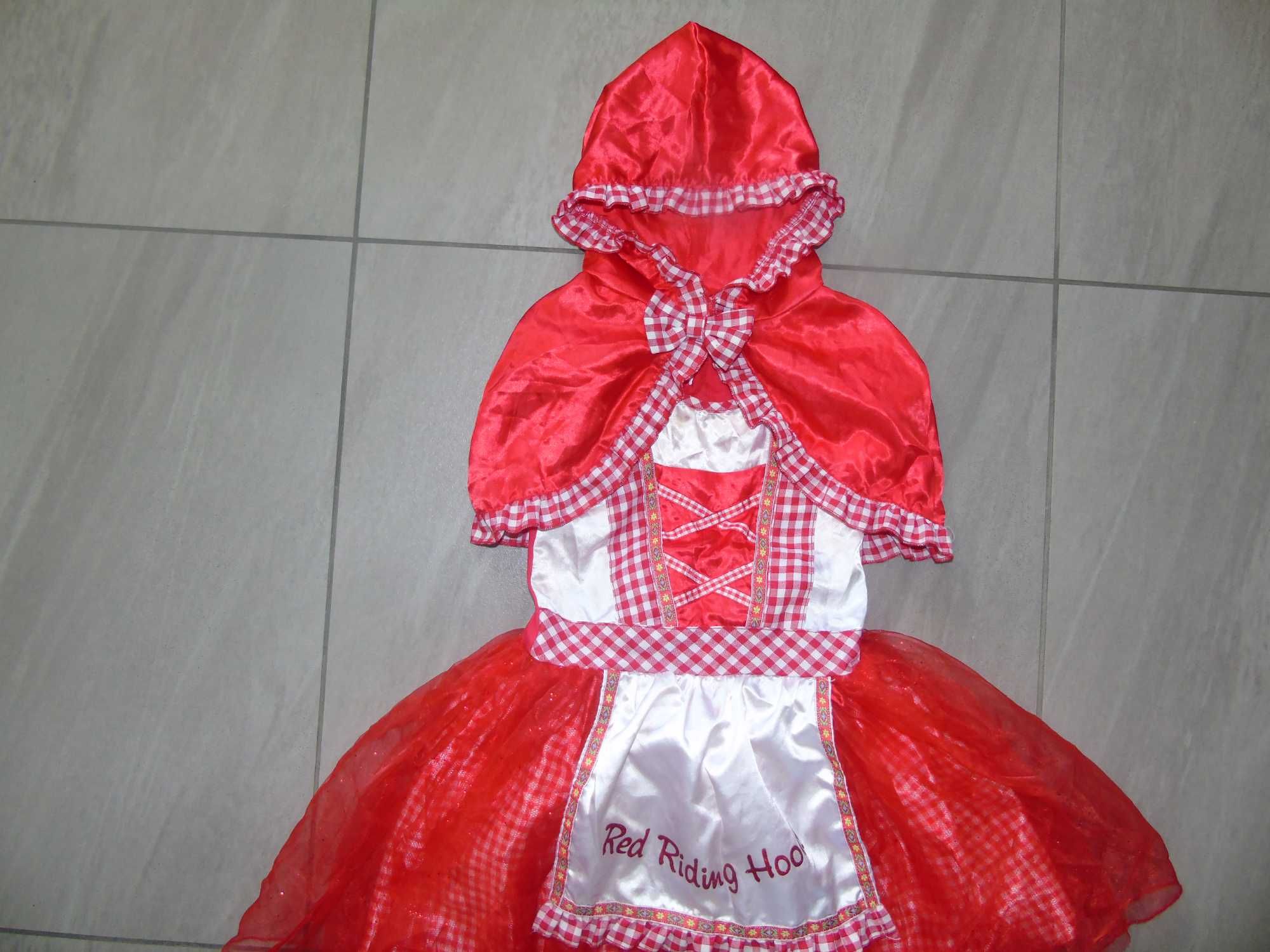 strój sukienka Czerwony Kapturek 5-6 lat