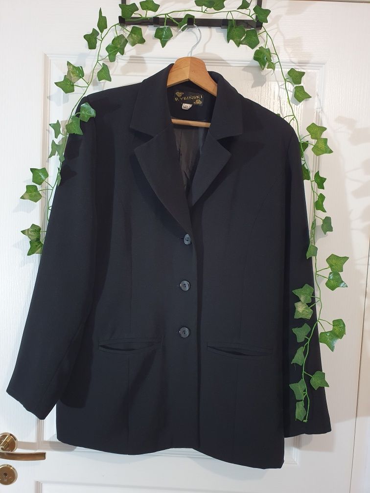 Marynarka czarna Rybiński polska firma oversize 44 XXL