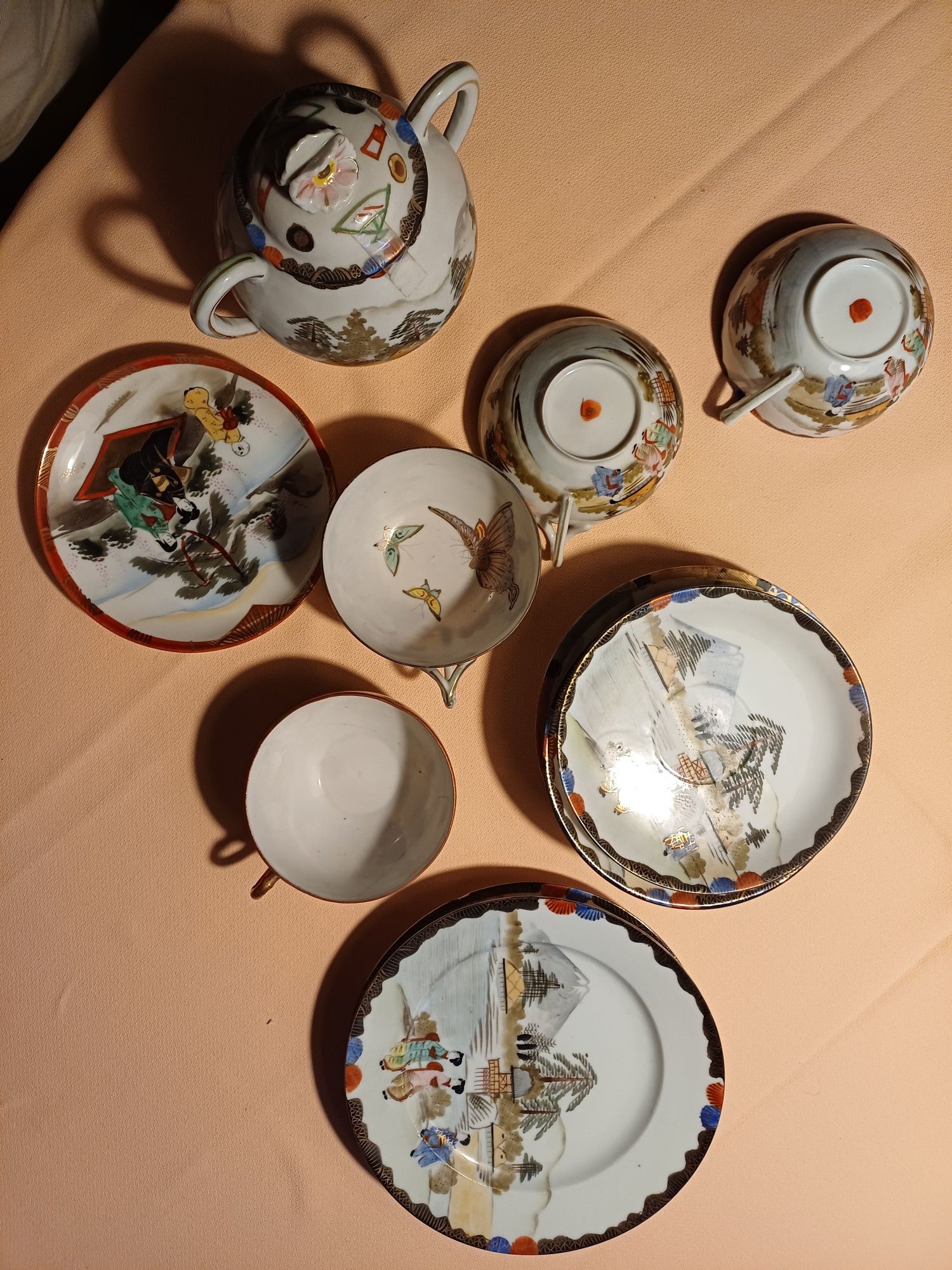 conjunto de chá porcelana chinesa muito antigo