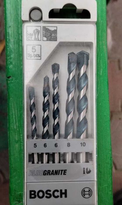 Сверла твердосплавные по бетону BOSCH ф.5; 6; 6; 8; 10 набор.