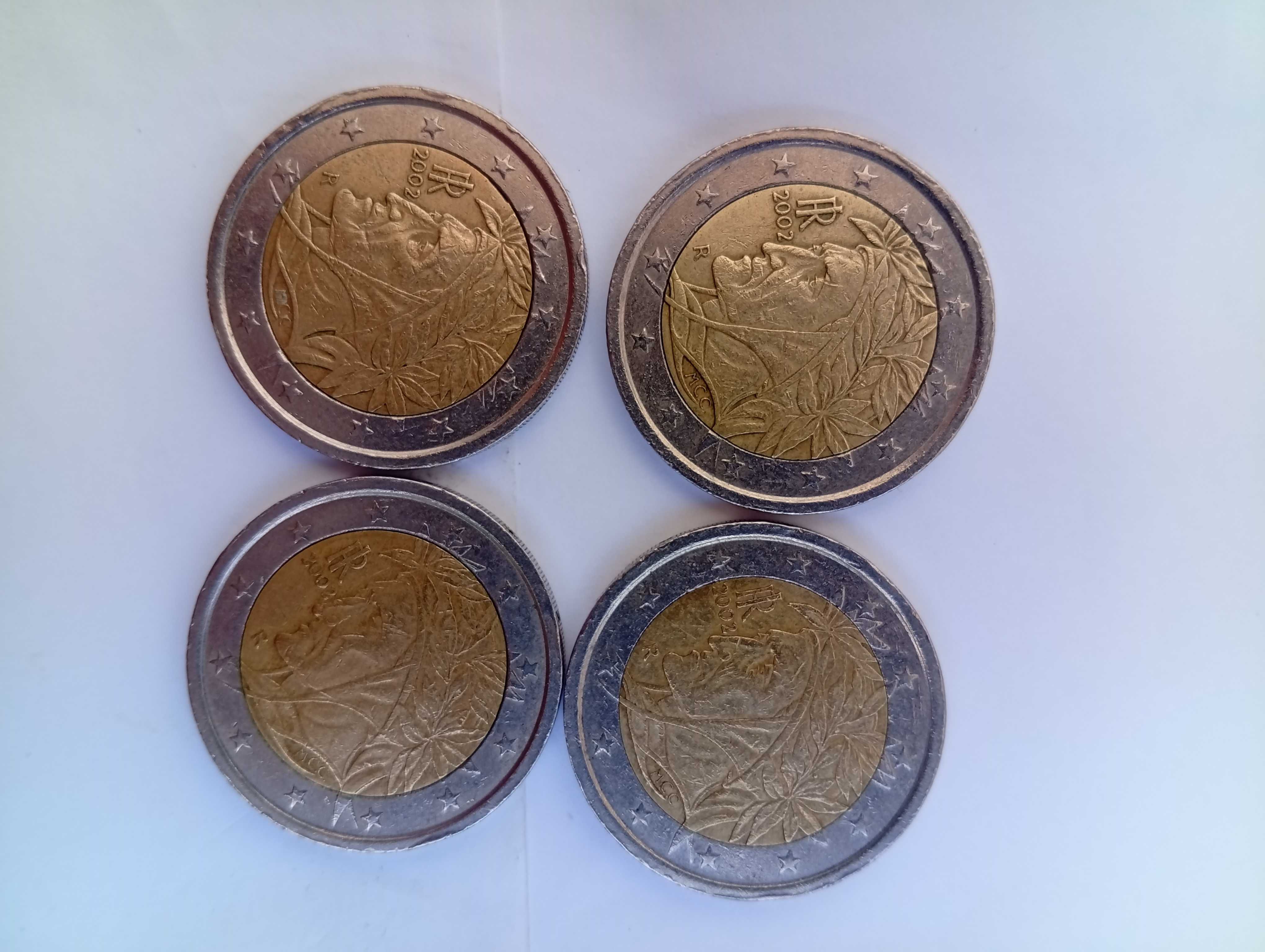 Lote de moedas 2002, Itália (defeitos/erros/excesso de metal)