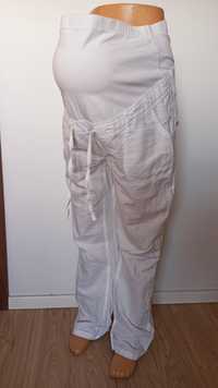 Sg Spodnie ciążowe 44 , XL lniane białe spodnie ciążowe 44 , XL