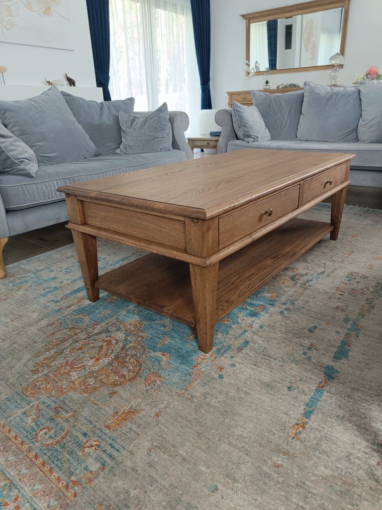 Ława dębowa stolik kawowy 100/100/50 lity dąb model Kanclerz i Hetman