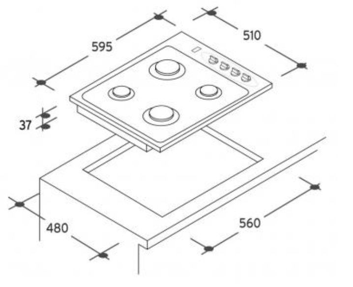 Płyta gazowa Candy pl40asx sprawna