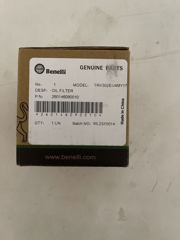 Filtro Oleo original Benelli para TRK 502/Leoncino