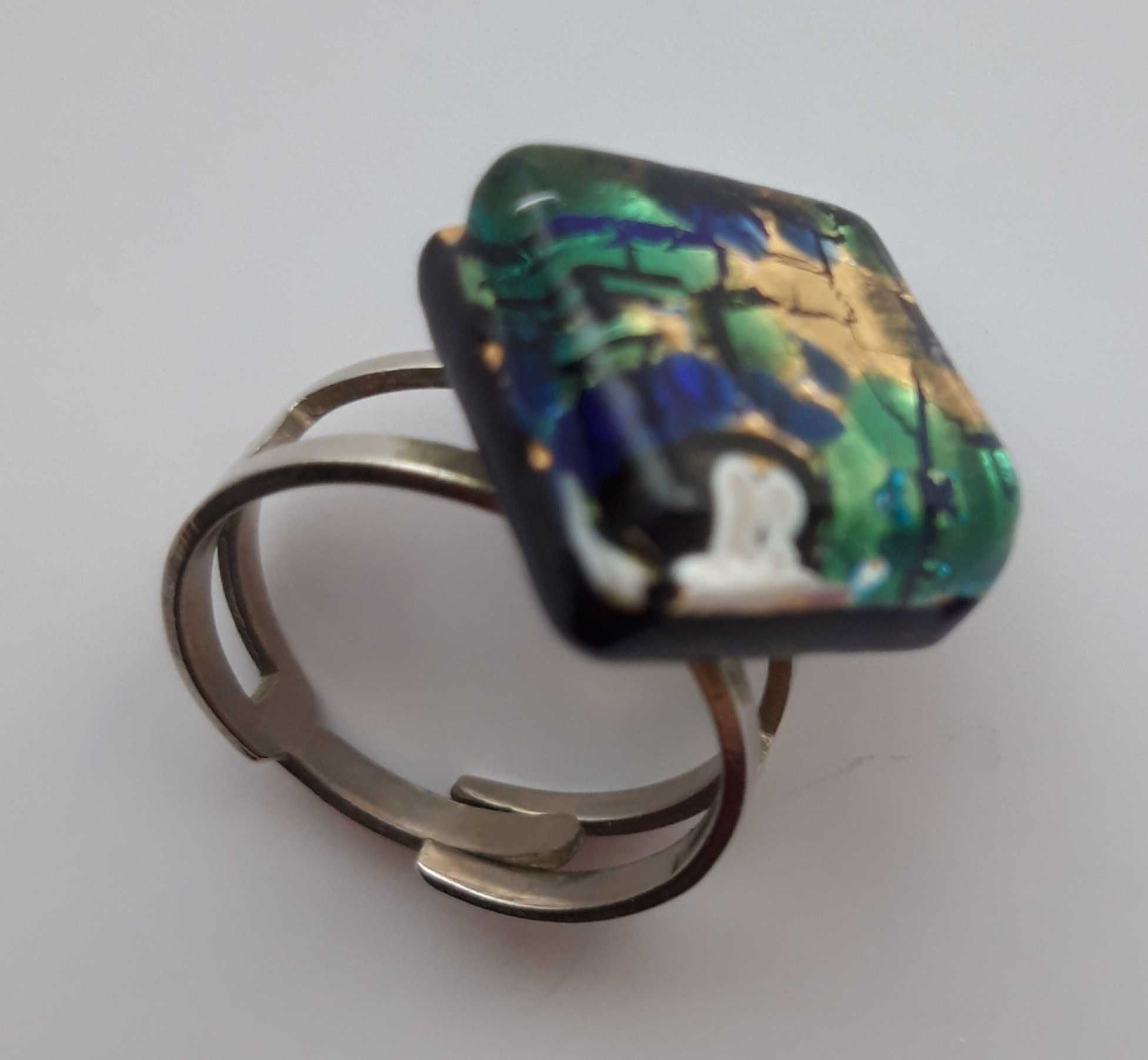 szkło Murano pierścionek regulowany