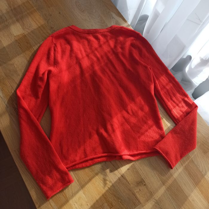 100% kaszmirowy kardigan, cienki sweter, ciepły,pomarańczowy, r36, 38