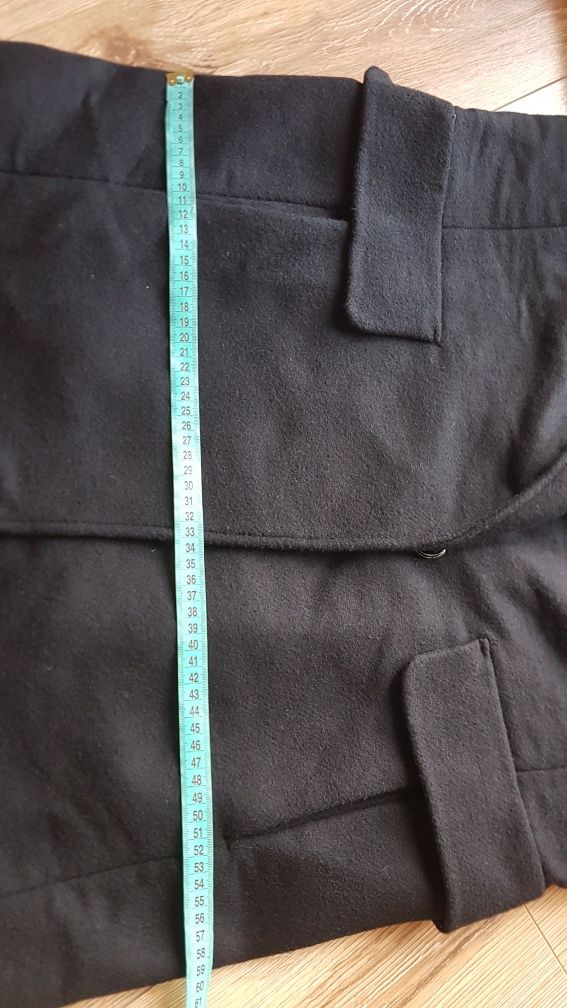 Joop piękny płaszcz damski wełniany wool M 38 czarny zimowy