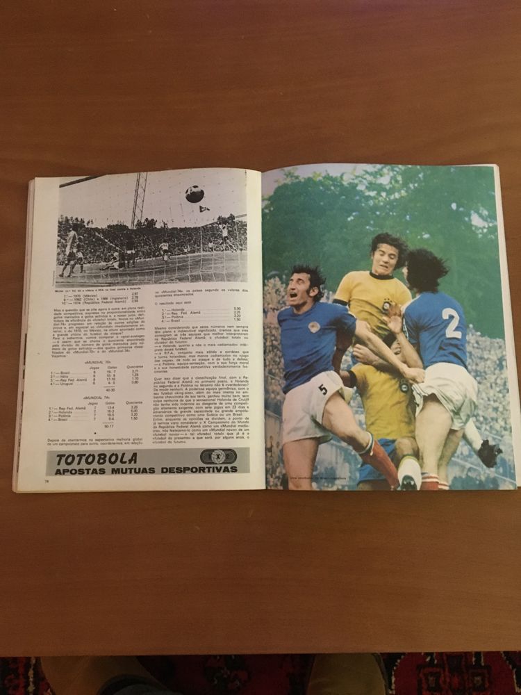 Livro de futebol do ano 1974