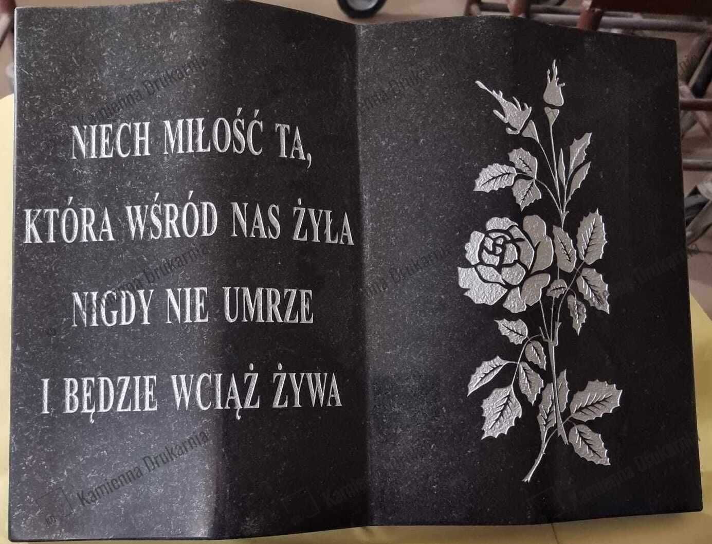 Poduszka Granitowa 20cm x 30cm z grawerem (nagrobek, grób, epitafium)