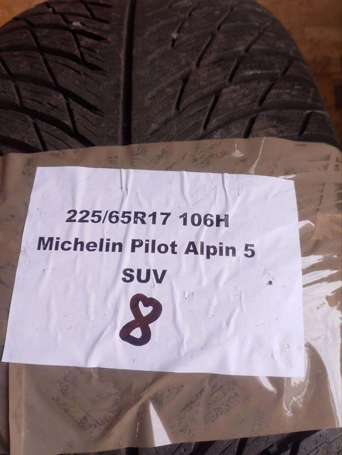 Шини Michelin Pilot Alpin 5 SUV 225/65 R17 106H XL Б/У 8 мм