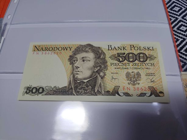 Banknot 500zł z czasów PRL, stan idealny