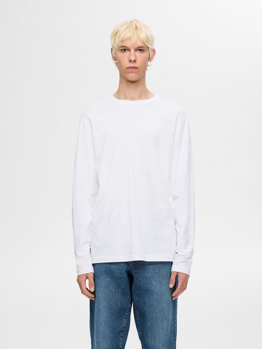 Koszulka z długim rękawem biała Selected Homme L