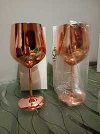 Copo de vinho em aço inoxidavel rose gold 520 mle novo