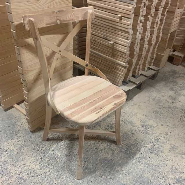 Krzesła drewniane gięte krzyż rustykalne prowansalskie farmhouse