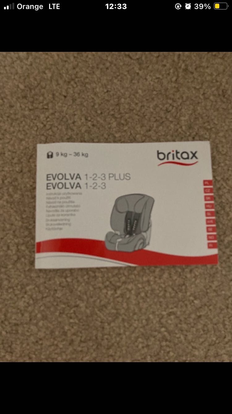 Fotelik Britax evolva 123