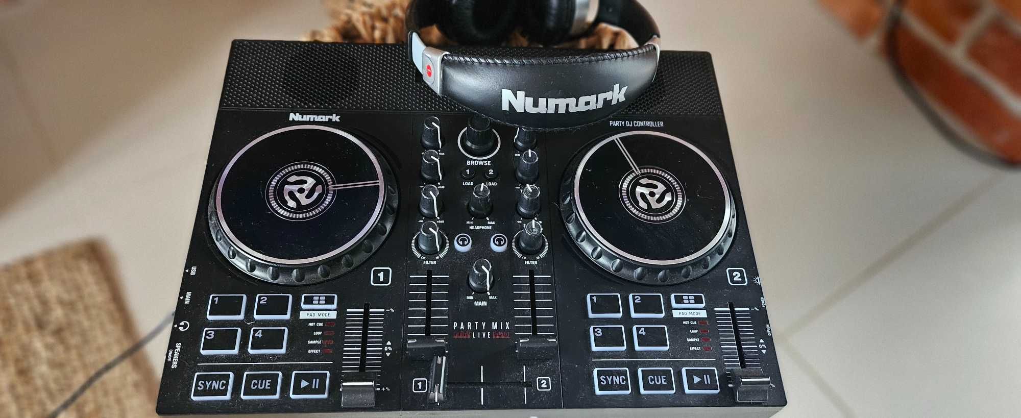 Kontroler Numark Party mix 2 z sluchawkami,mikser,