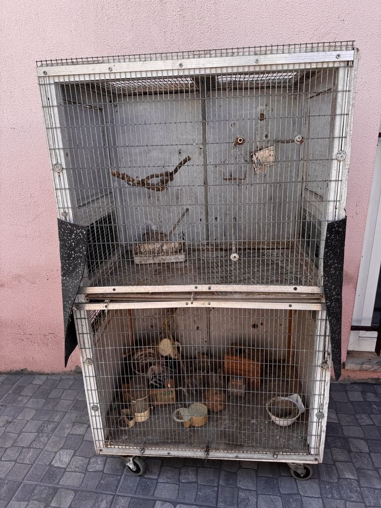 Gaiola dupla para passaros e animais pequenos