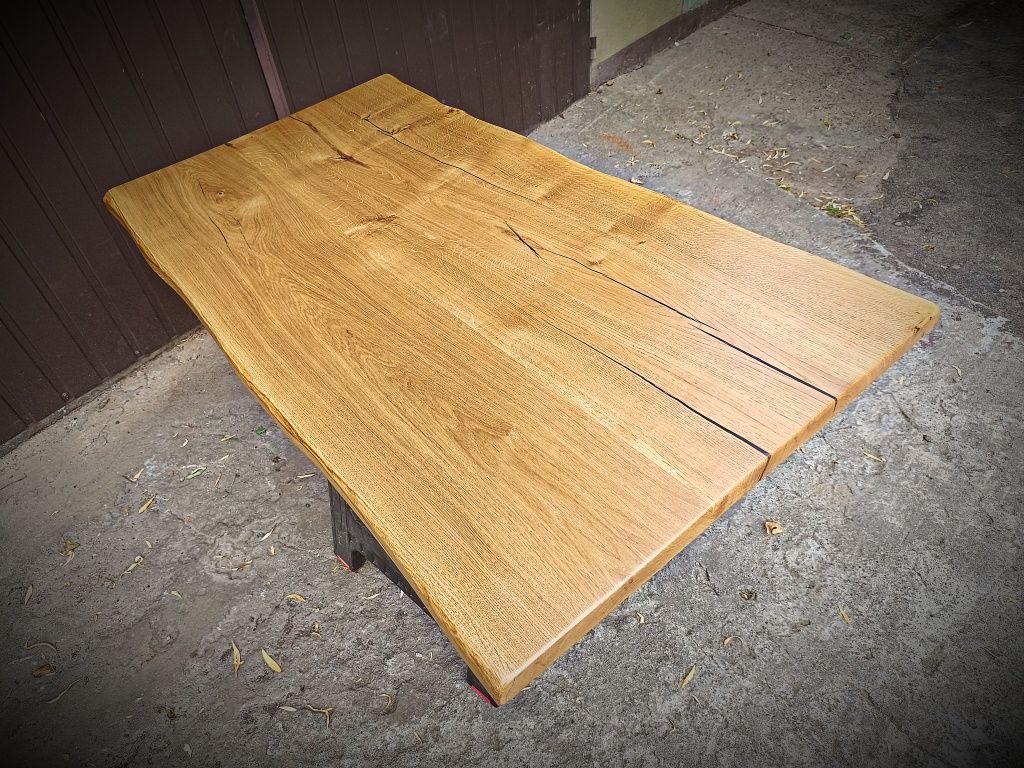 Blat dębowy na. Stół 143x80. Live edge