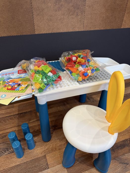 Новий Стіл конструктор! 262 деталі! Зі стільчиком! Столик Lego!