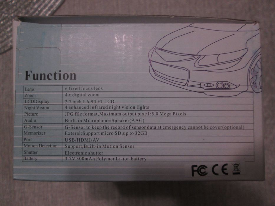 Kamera rejestrator samochodowy FULL HD 1080p IR