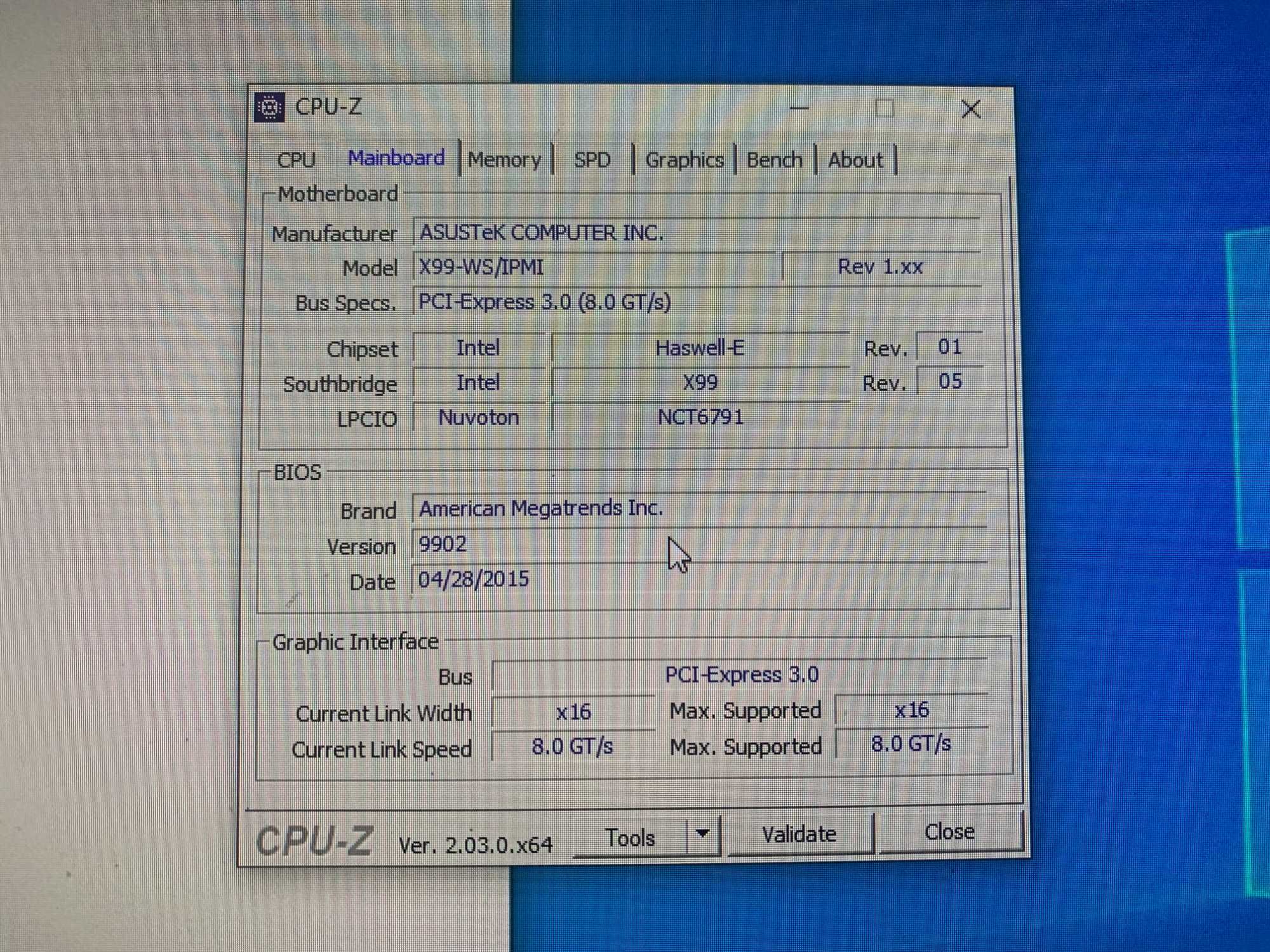 Asus X99-WS/IPMI s2011-v3 Intel chipset X99 DDR4 ECC REG