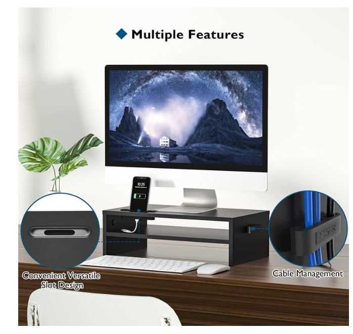 Drewniany stojak na monitor BONTEC MTR-S2-V02