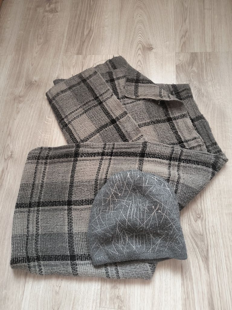 Komplet czapka plus bardzo duży szal 65x200 cm