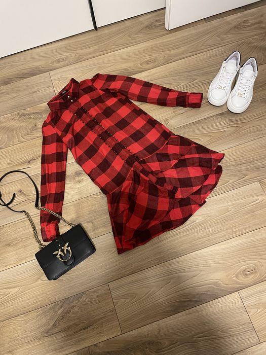 Koszulowa sukienka w kratkę Guess rozm.XS/34