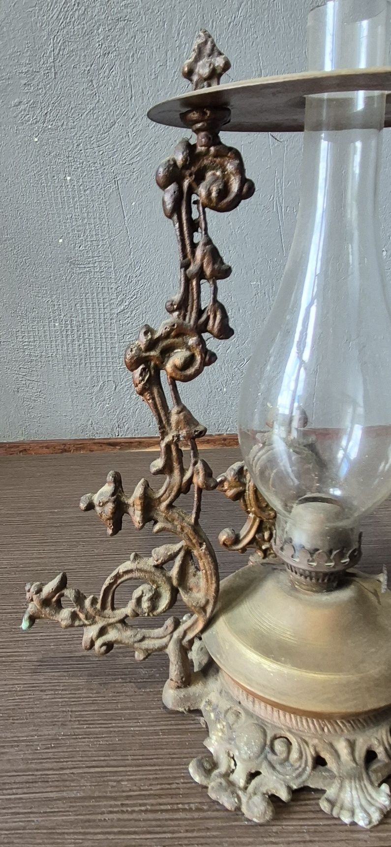 Stara lampa naftowa/kinkiet metalowy