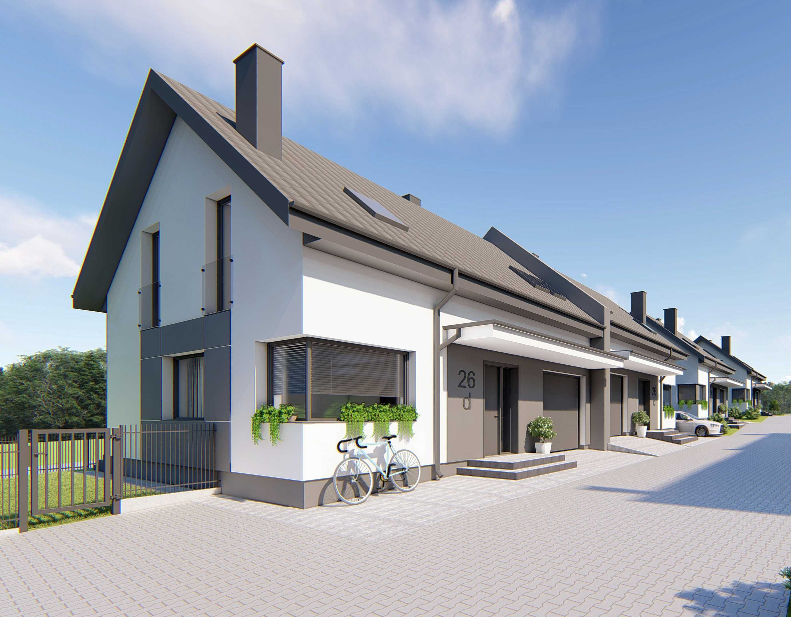 Nowe domy Wolnostojące / Bliźniacze 132m2 z garażem Nowy Sącz ZAWADA